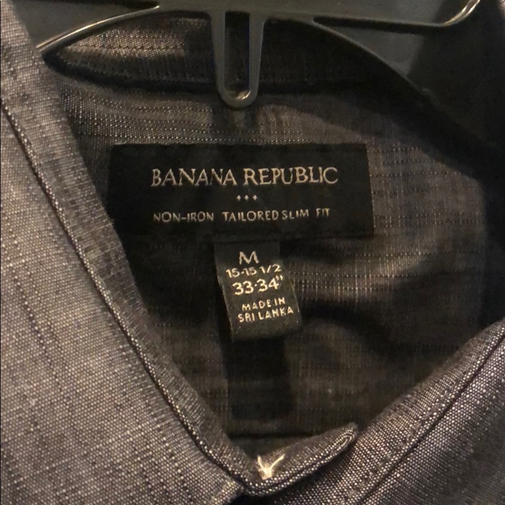 Grey Banana Republic Tailored Slim Fit LS